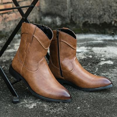 Fashion New Casual European Men's Boots Retro Pointed Toe High-top Knight Boots Western Short Boots Mens Combat Boots Women Cowboy Boots
