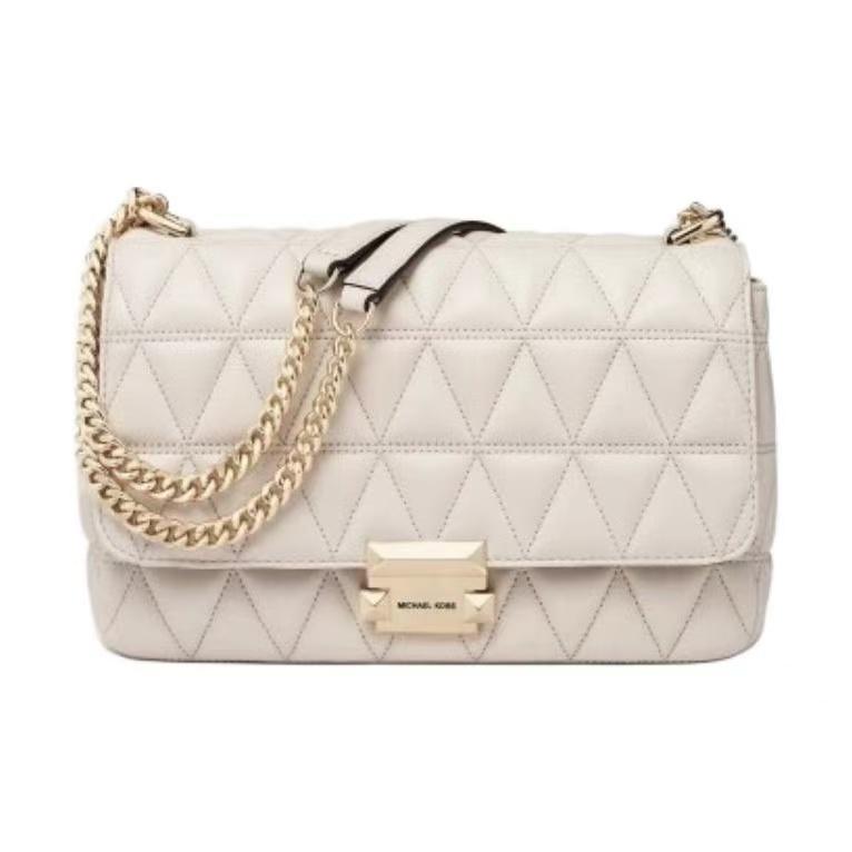 

Michael Kors Sloan Quilted Chain Shoulder Bag Women Bags Cream 30S7GSLL3L-289 Basic Set (Bag+Dust Bag)
