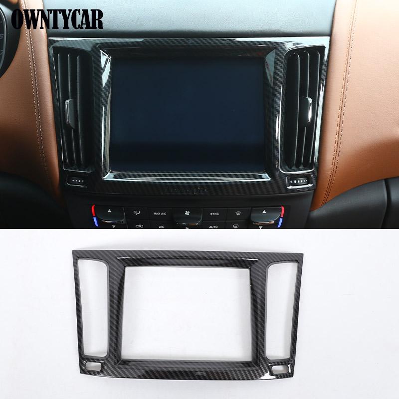 ABS Carbon Fiber For Maserati Levante 2016-2025 Car Glass Lifting Navigation Decoration Steering Wheel Button Frame Cover Trim