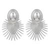 Exaggerated Metal Fan-Shaped Drop Earrings for Women Vintage Gold Color Irregular Oval Personality Earrings Jewelry Accessories