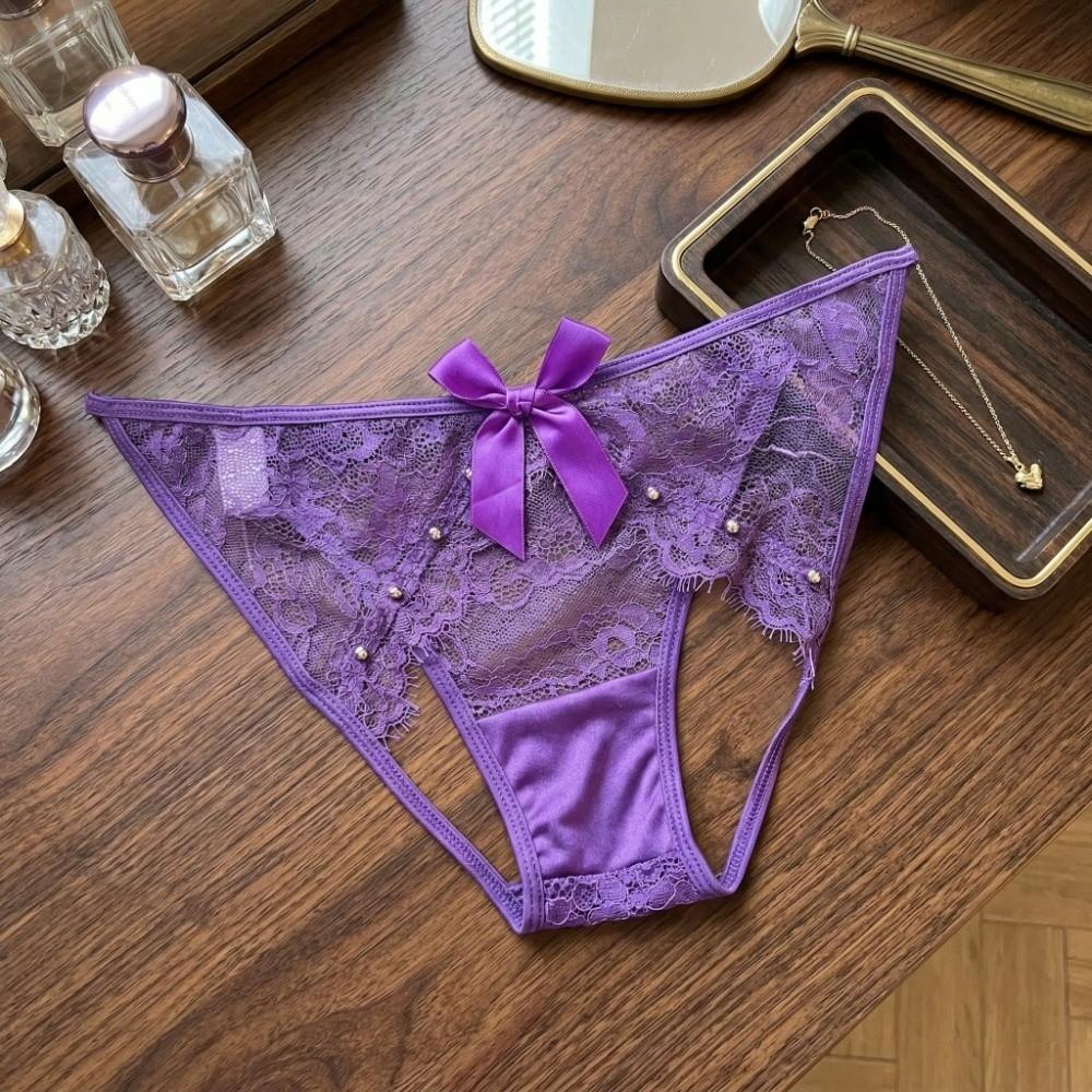 Flowers Bowknot Lace Panties G-String Big Bow Underpants Fashion Thong for Women  Hotel