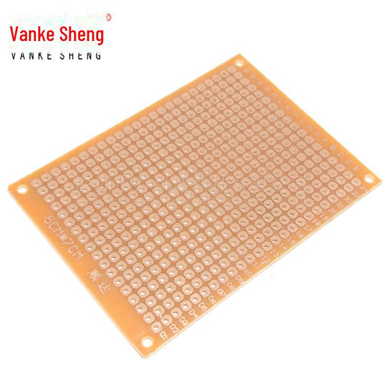 Bakelitová perforovaná deska plošných spojů 5x7CM 2,54MM, tloušťka 1,2MM