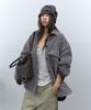 RAFFINE ATELIER Corduroy Color Block Shirt Jacket Pink