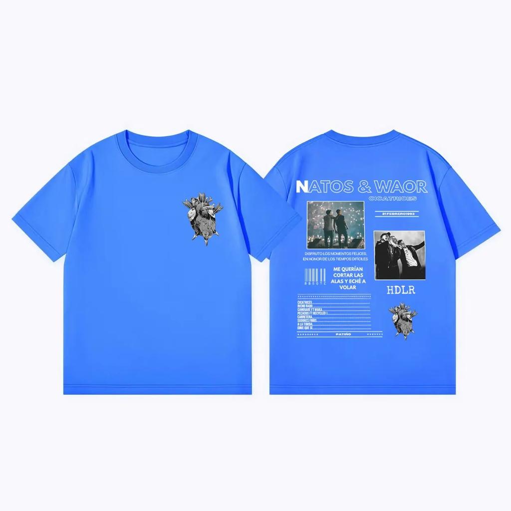 Unisex Women Hip Hop Vintage Short Sleeve T-shirts Rap Duo Natos Y Waor Tour 2026 T-shirt Summer Fashion Casual Oversized T Shirt