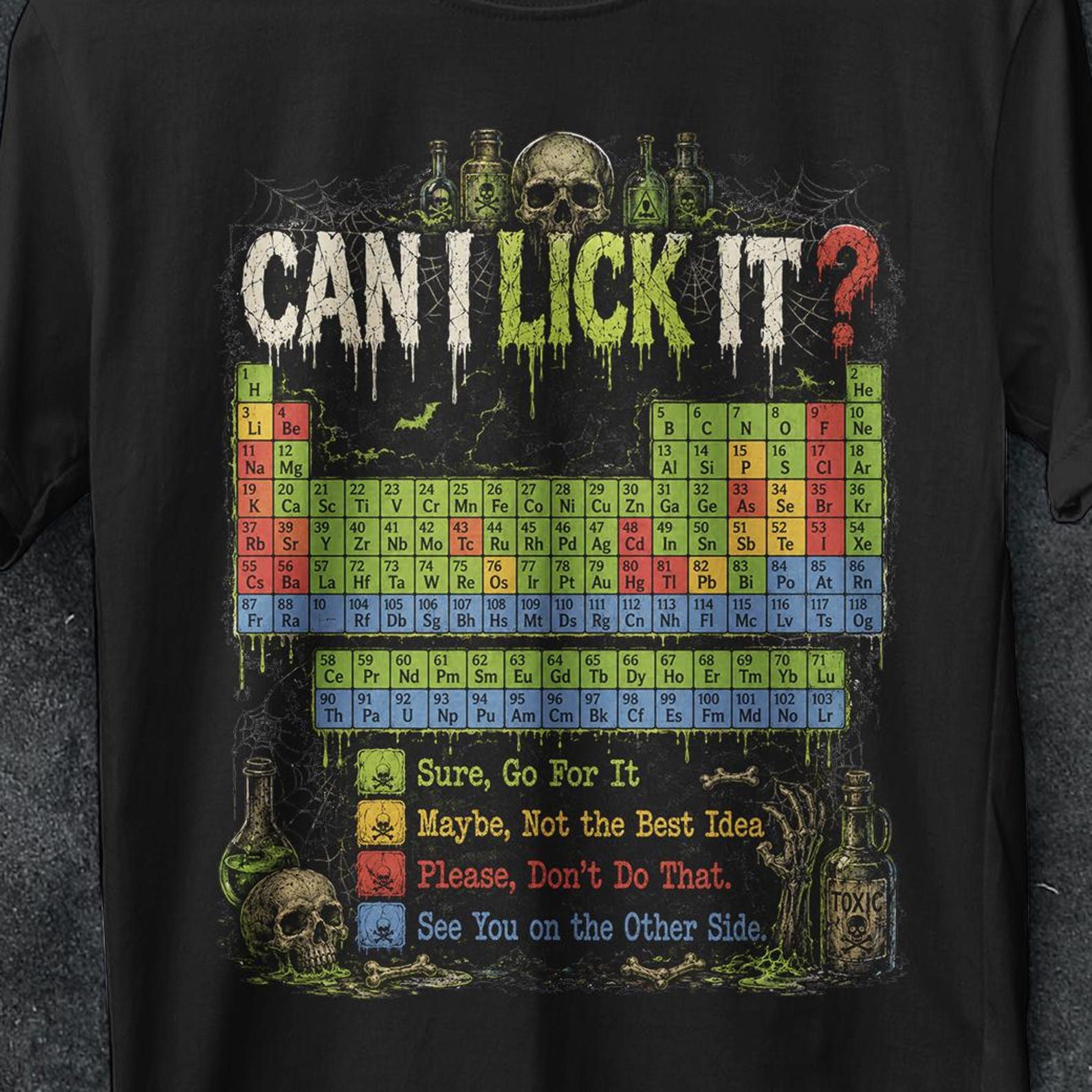 Can I Lick It, Can I Lick It Shirt, ironic shirt, Element Shirt, school shirt, scientist funny shirt, Funny Chemistry Shirt, Science Shirt XL