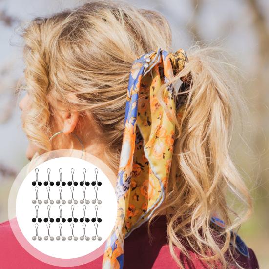 

24 шт. пряжка для шарфа, прочные портативные зажимы для шарфа из искусственного жемчуга, стильные заколки для платка для ювелирных аксессуаров черный белый