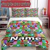 3pcs Duvet Cover Set (1*Duvet Cover + 2*Pillowcase, Without Core), Custom Name Gamer Craft Pattern Bedding Set, Home Bedroom Decor Gift