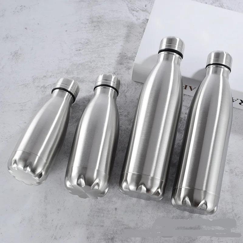 Stainless Steel Sport Water Bottle 500ml Free Shipping Leakproof Drink Cup for Travel & Gym