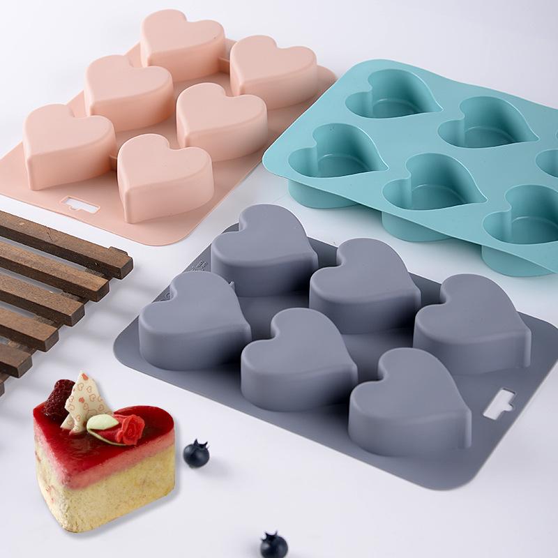 Heart-Shaped Silicone Cake & Muffin Molds - Oven-Safe Baking & Pudding Cups