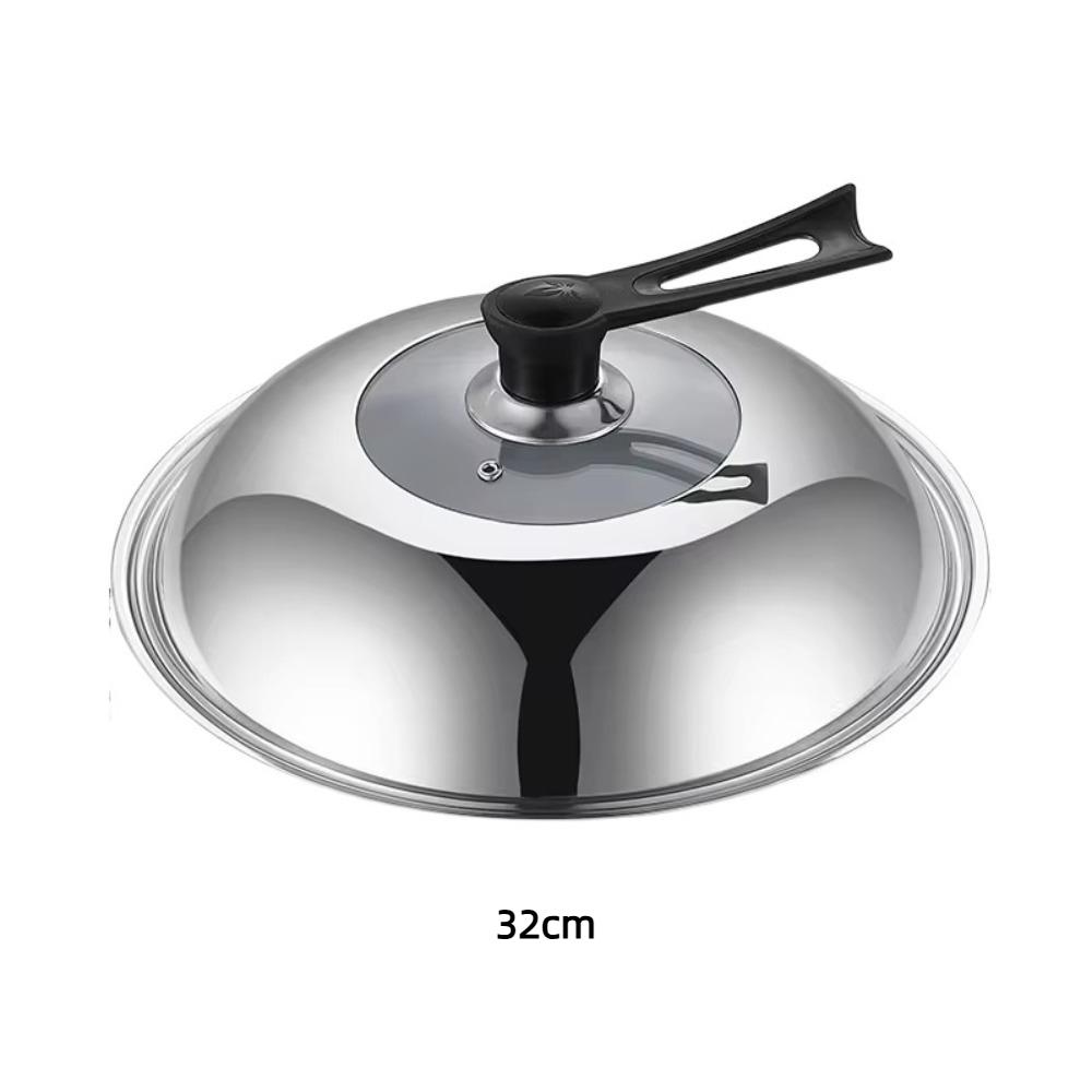 Stainless Steel Frying Pan Cover Visible Vertical Lid Pot Lid Wok Pan Lid  Kitchen Accessories 32cm
