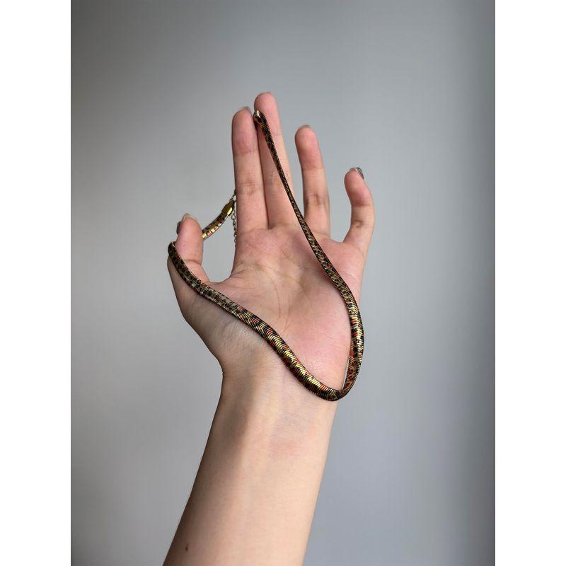 Punk Fashion Style Golden Snake Snake Bone Necklace for Women Special-Interest Design Retro Sexy Clavicle Chain Neck Chain Accessories