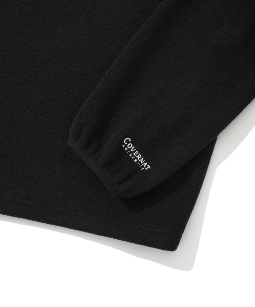 COVERNAT Arch Logo Fleece Half Zip Sweatshirt Black