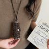 Leopard Print Leopard Leather Bag Necklace Collarbone Chain Clavicle Chain  Girls Gift