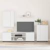 Wall Mounted TV Cabinet Set 4 pcs White Engineered Wood