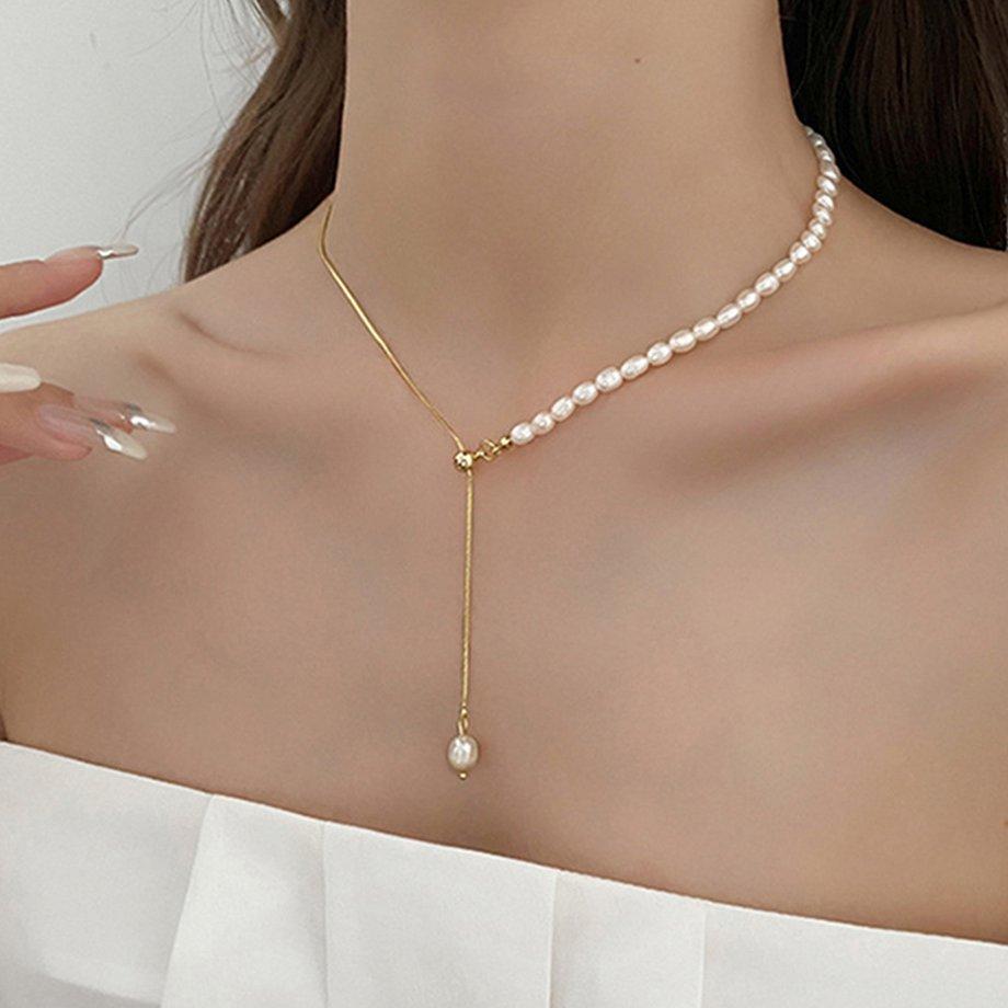 Buy Necklace Cold Style Pearl Stitching 