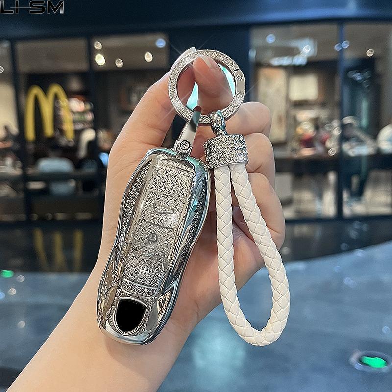 White Diamond Tpu 3 Button For Porsche Panamera Spyder Carrera Macan Boxster Cayman Cayenne 911 970 981 991 Car Key Case Cover