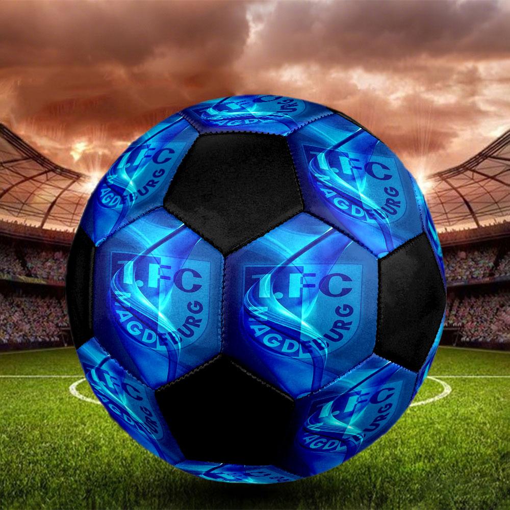 1 pezzo1. Pallone da Calcio FC Magdeburg Taglia 5 Pallone da Calcetto Indoor alla Moda Colorato Gioco in Giardino - Ottimo Regalo per Appassionati di Sport HE1