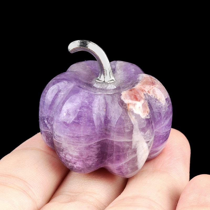 30mm Natural Crystal Pumpkin Decoration for Halloween & Thanksgiving - Large Qty Discount