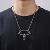 Gothic Men Necklace Zinc Zinc Alloy Clavicle Chain Simple Skull Head Pendent  Halloween
