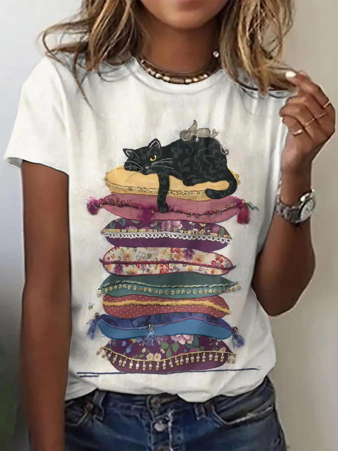 Женская футболка с круглым вырезом — фото 8