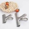 3PCS Stainless Steel Bag Clipsf For Food Heavy Duty Metal Silver Food Clips Office Paper Clamps Air Tight Seal Snack Clips 2