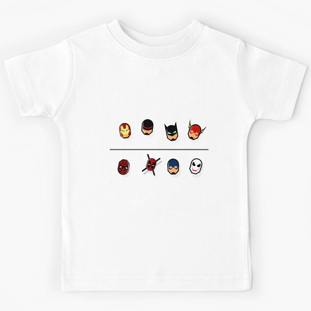 Minimal Superhero Mask Icons | Clean Comic Face Set | Pop Culture Inspired Vector Design Kids T-Shirt 110