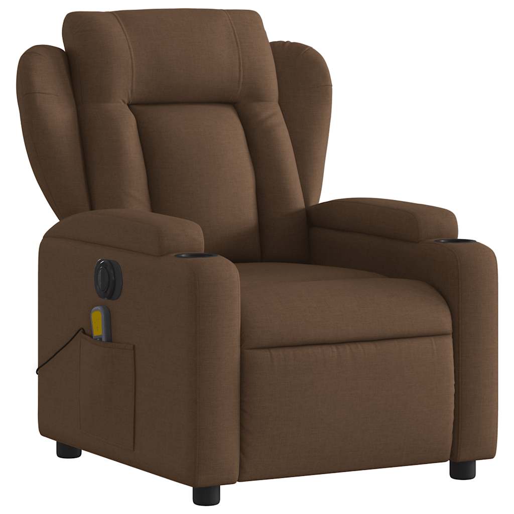 Electric Massage Chair Brown Fabric