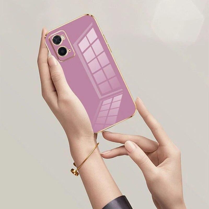 For OPPO A76 deksel oppo a96 telefonveske Oppo A96 A76 deksel CPH2333 CPH2375 Deksel A76 96 Luksus Firkantet plating Støtsikkert bakdeksel