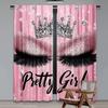 2Pcs Eyelash Curtainsstylish Pink Sparkles Blackout Curtains Adult Eyelash Diamond Aesthetic Curtains Drapes Makeup Eyelash