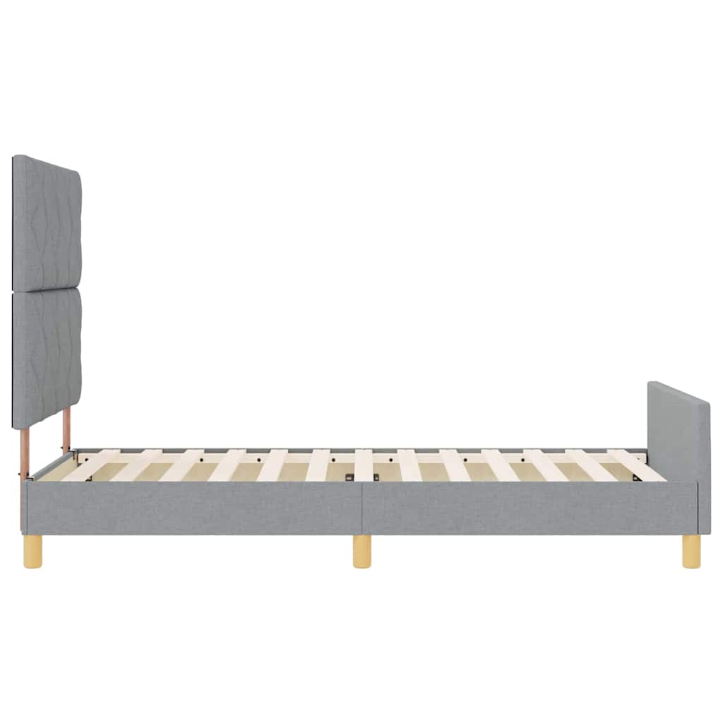 Bed Frame with Headboard Light Gray 90 X 200 Cm Fabric