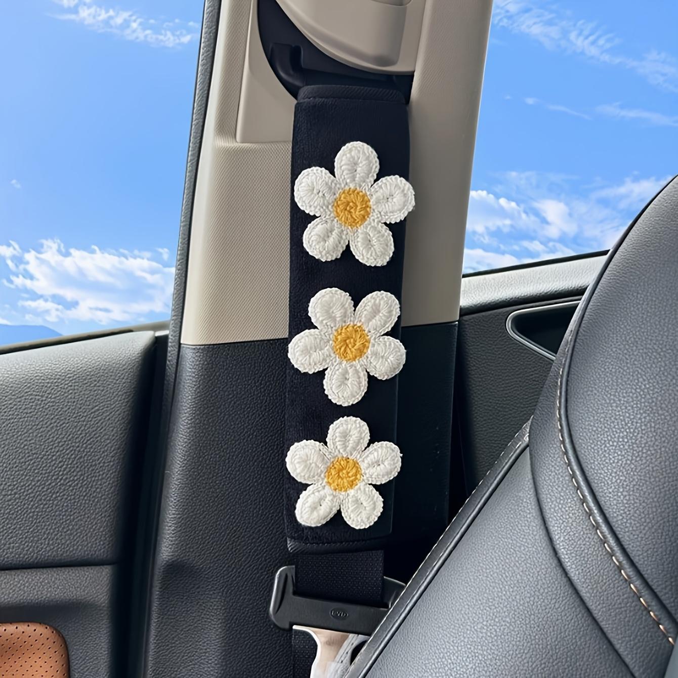 

1 шт. Накладка на плечо ремня безопасности с цветочным дизайном - Мягкий комфортный захват для водителей