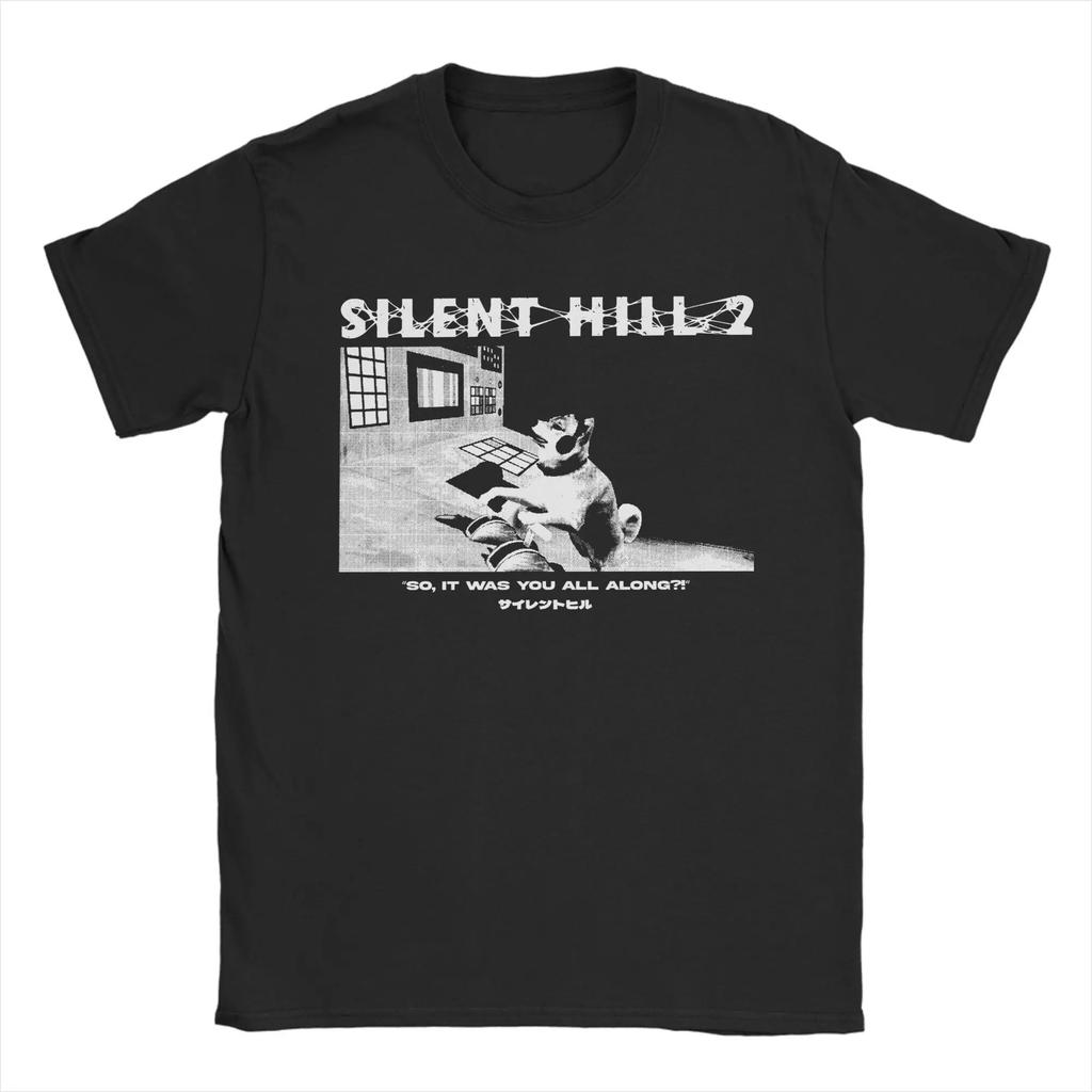 Silent Hill Horror Game Printed Pure Cotton Tshirt Trendy Retro Dark Thriller Style Personalized Wearing Pure Cotton Tee Unisex