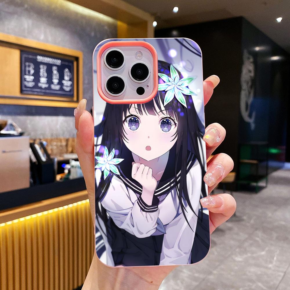 Hyouka Chitanda Jelly Double Layer Pink Mobile Phone Case for iPhone 17 16 15 14 13 12 11 Air Pro Max Plus Protective