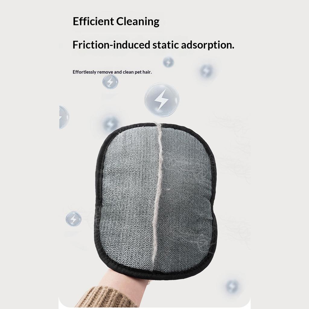 Four-Finger Gentle Grooming Mitt for Cats and Dogs Electrostatic Hair Remover Mitts Reusable for Laundry Sofa Carpet & Car Seat