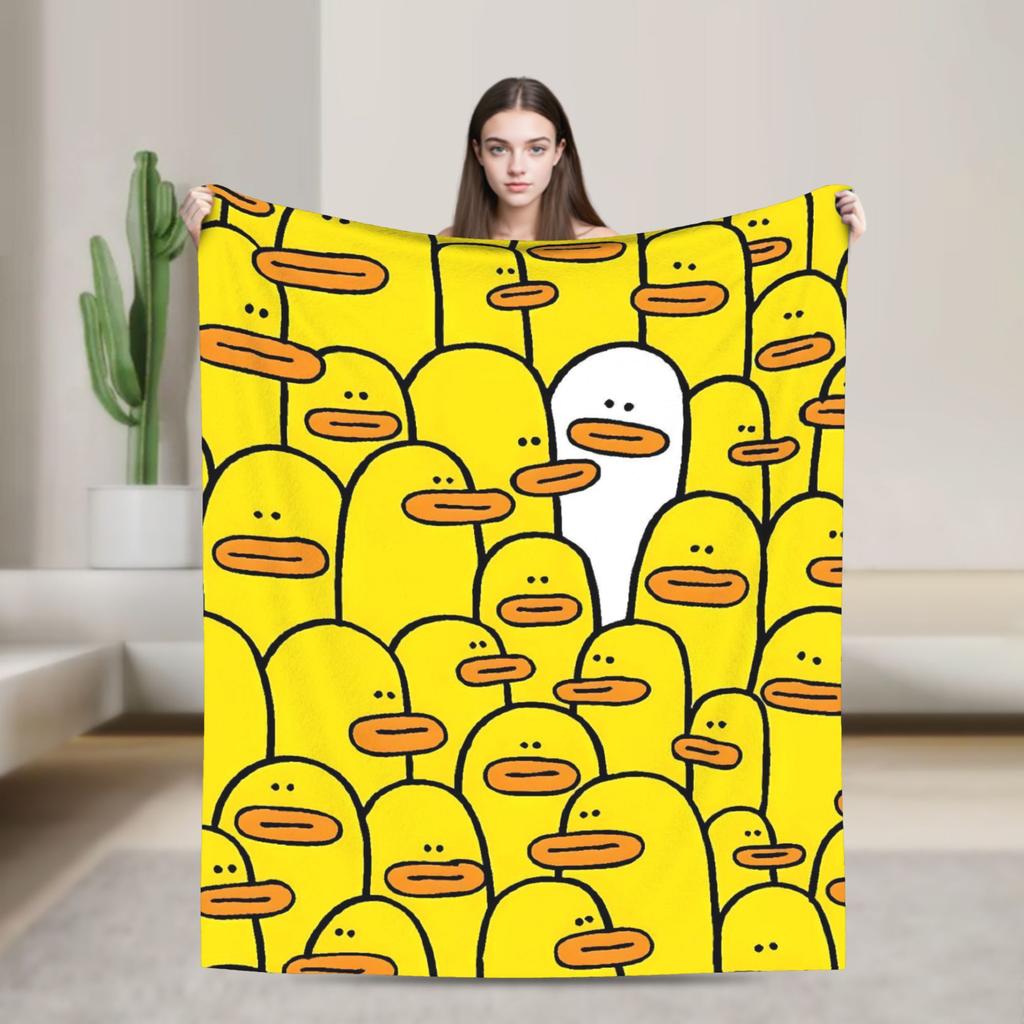 Yellow Rubber Duck   Blanket Quality Super Warm  Bedding Throws Winter Boy Girl Bedroom Print Bedspread