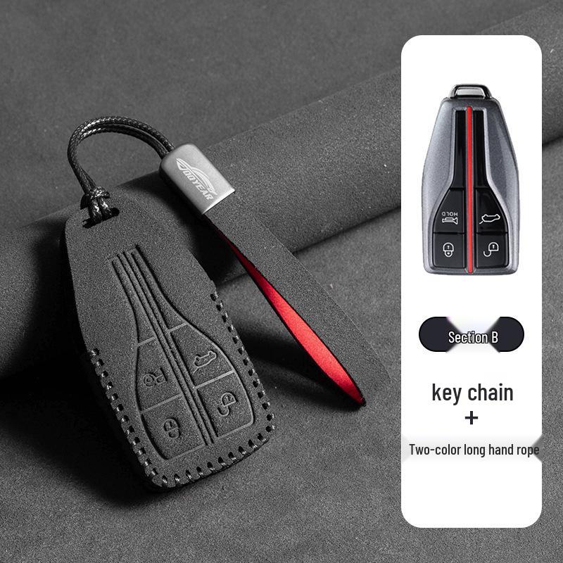 Two-Tone Leather Key Case for Hongqi H5/HS7/E-HS9/HS3/HS5/H6H9