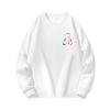 Round Neck Sweatshirt Unisex Multicolor Line Bear Logo Print Loose Long Sleeve Top