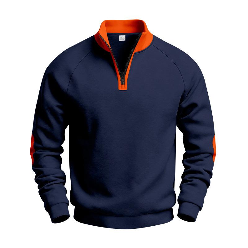 Men S Loose Stand Collar Fleece Zip Up Casual Sweatshirt