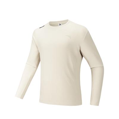 Plain Round Neck Breathable Versatile Long Sleeve T-Shirt Men Tops 952537405-1