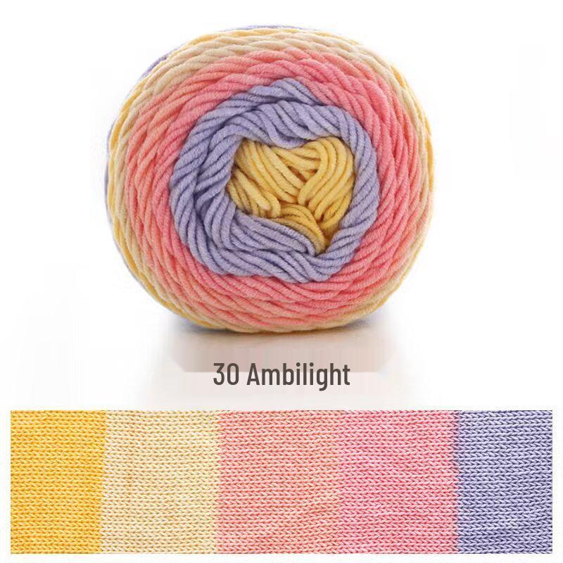 Filato di Cotone Pettinato Gradiente Arcobaleno a 5 Fili Ruyi Bird per Maglioni e Cappelli all'Uncinetto