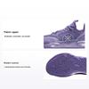 Li Ning Confortáveis Simples Versáteis Antiderrapantes Absorventes de Choque Tênis de Basquete Cano Baixo Infantil Roxo YKBU020-5