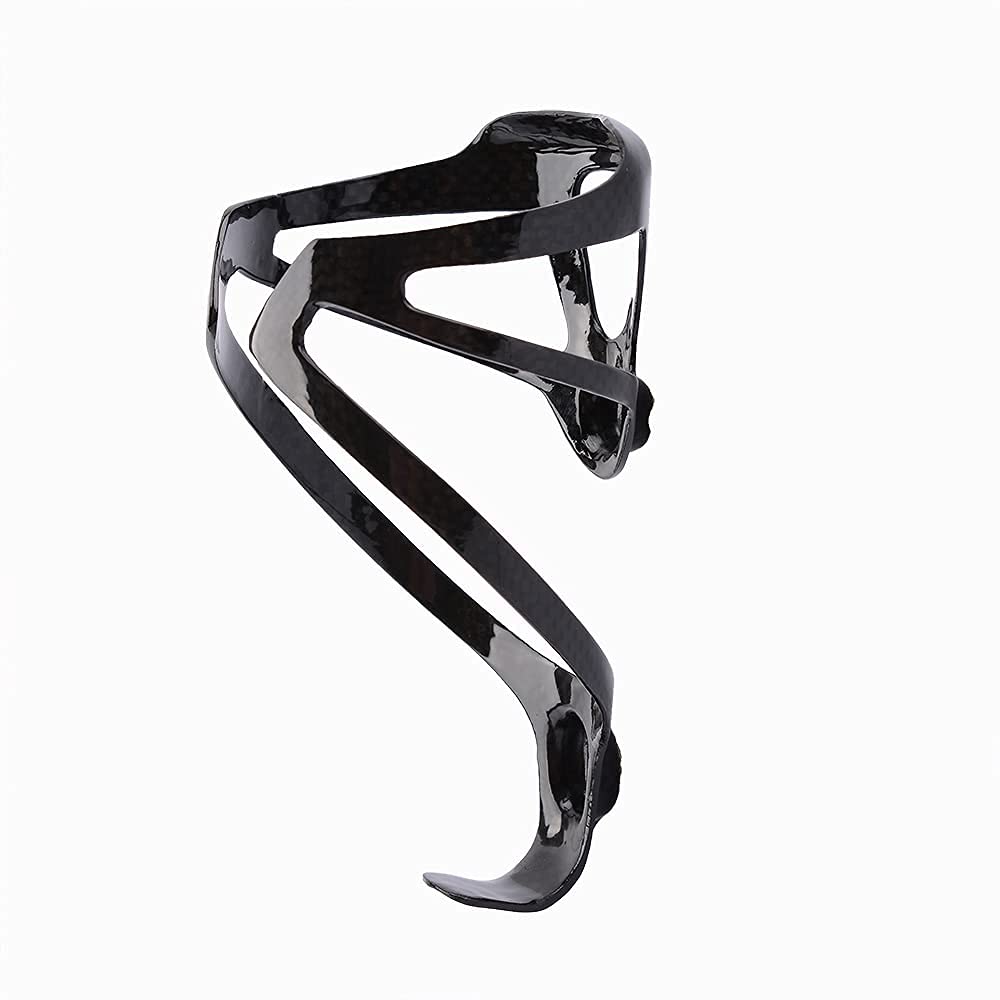 RICYRLK Bicycle Carbon Fiber Bottle Cage Drink Threaded Carbon Bottle Fits Most Set Ultra-Lightweight Holder, Cage, Strong, Flexible, Bottles, Glossy,