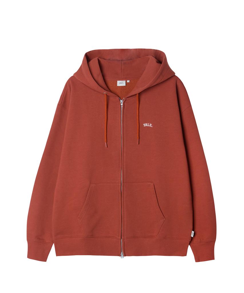 Yale Small Arch Zip-Up Hoodie_Coral