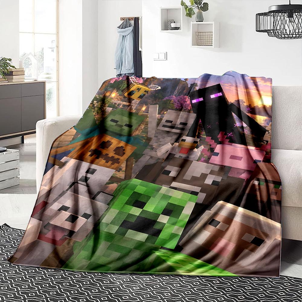 Minecraft Characters Blanket Soft Throw Blanket For Home Bedroom Bed Sofa Travel Office Solid Christmas Blanket