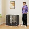 Heavy Duty Dog Crate, Dog Cage with Wheels for Small Medium Breeds, Metal Pet Kennel with Removable Tray