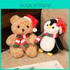 Plush Toy Christmas Polar Bear Penguin Doll Santa Claus Stuffed Decor Animal