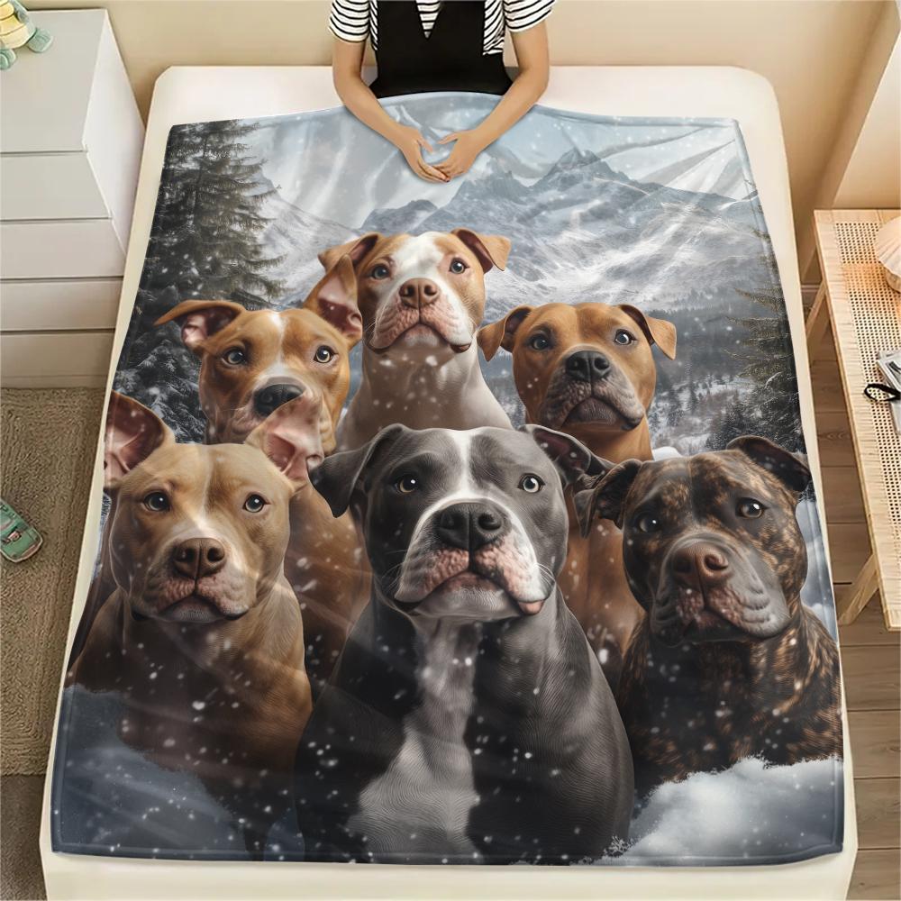 Pit Bull,pattern Flannel Blanket, High quality Comfortable for All Seasons, Home Decor, Warmth and Comfort, Perfect for Gifts.