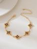 1pc Luxurious Four Leaf Clover Beaded Bracelet Women Vintage Artistic Chic And Unique High-End Bracelet Suitable