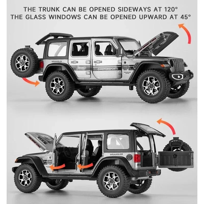 1:22 Jeep Wrangler Rubicon Off-Road High Simulation Diecast Car Metal Alloy Model Car Toys for Children Gift Collection