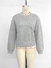 2026 Autumn/Winter Women's Solid Color Flower Sweater - Round Neck & Long Sleeve